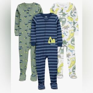 Simple Joys by Carter's baby-boys 3-pack Snug Fit Footed Cotton Pajamas